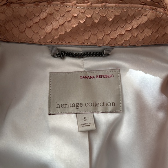Banana Republic Heritage Collection Leather Moto (Biker) Jacket - Peachy - Small - Picture 3 of 5